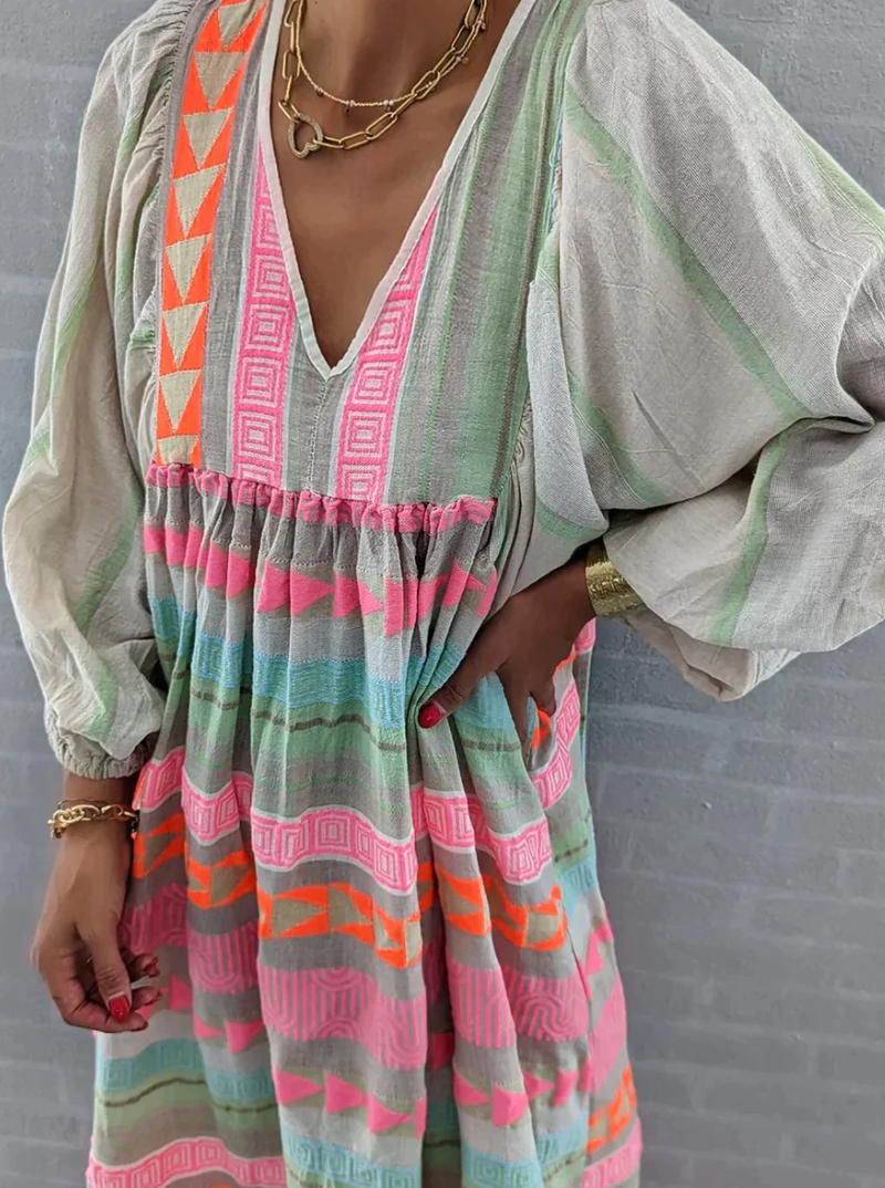 Ysolde - Abito Estivo Allegro e Colorato per un Look Radioso