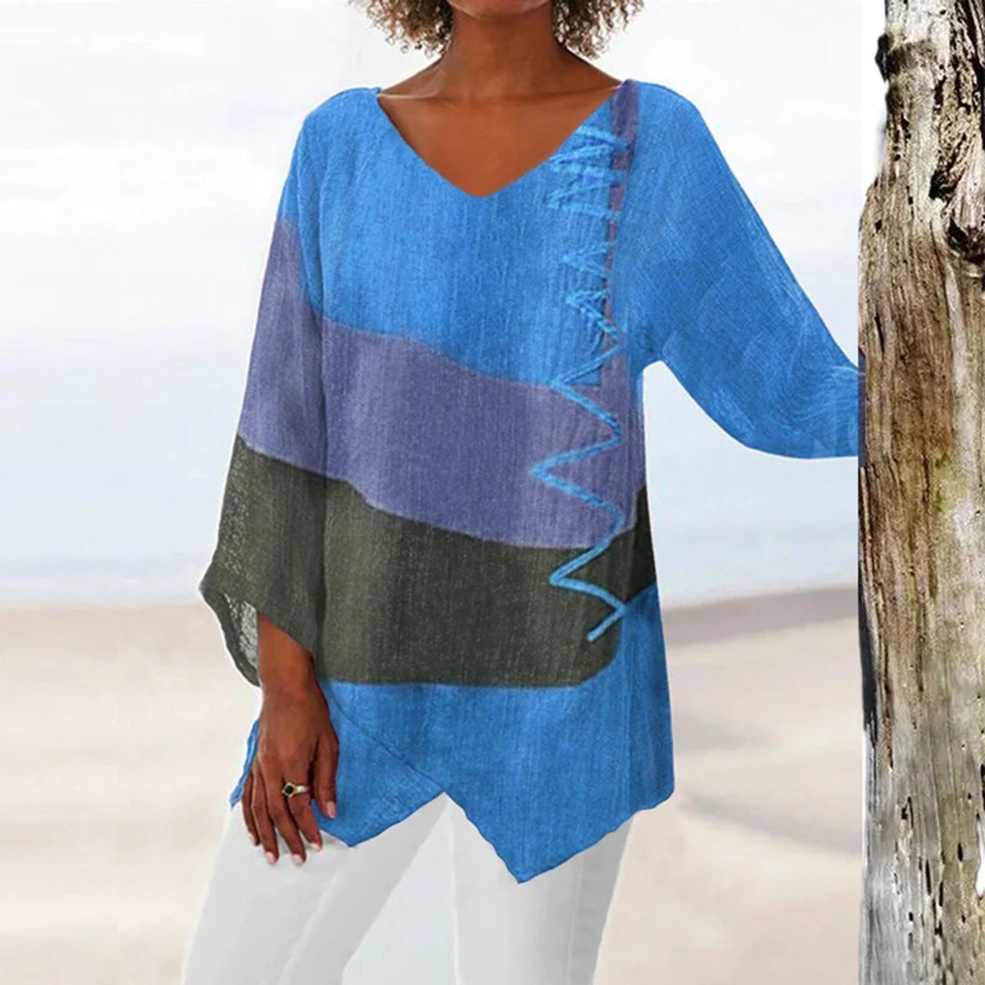 Elegante tunica da donna con seducenti cuciture ondulate per un look elegante e chic