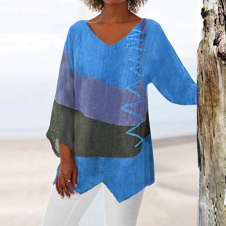 Elegante tunica da donna con seducenti cuciture ondulate per un look elegante e chic