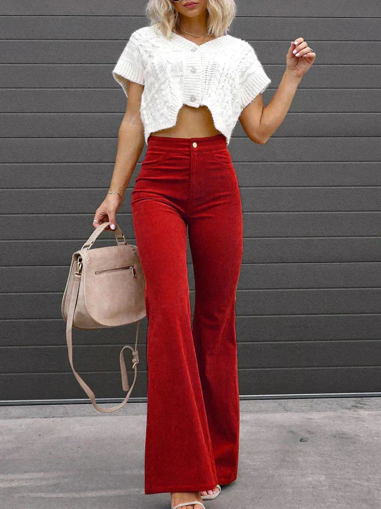 Pantaloni eleganti da donna in velluto a coste - un must-have per un look elegante e alla moda