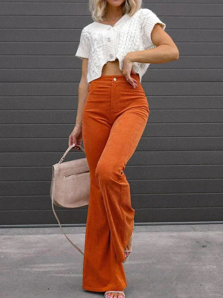 Pantaloni eleganti da donna in velluto a coste - un must-have per un look elegante e alla moda