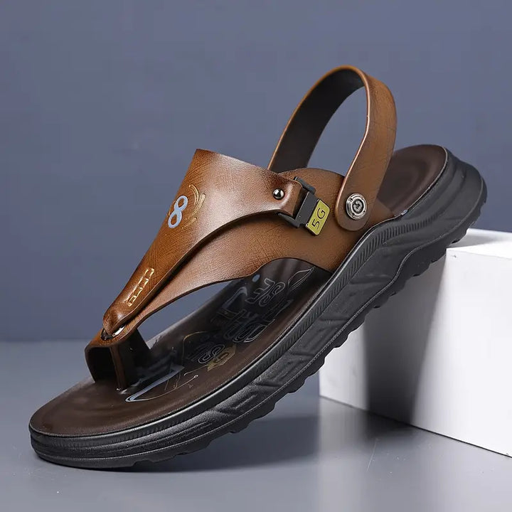 Eleganckie męskie sandały Peter Herren w vintage'owym stylu - stylowe japonki w retro klimacie