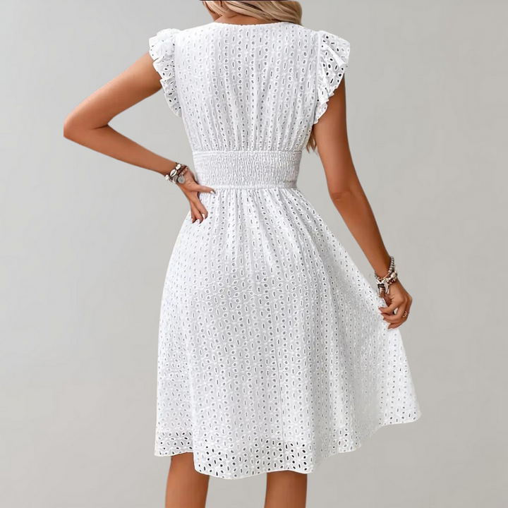 <div>Sophie - Elegante Mini Abito Bianco Ideale per le Giornate Estive</div>