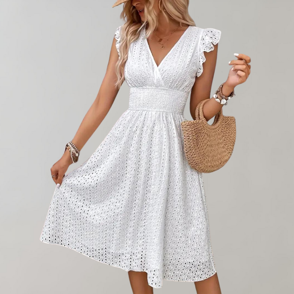 <div>Sophie - Elegante Mini Abito Bianco Ideale per le Giornate Estive</div>