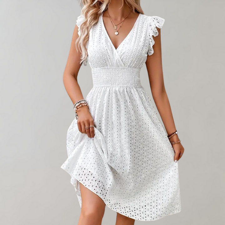 <div>Sophie - Elegante Mini Abito Bianco Ideale per le Giornate Estive</div>