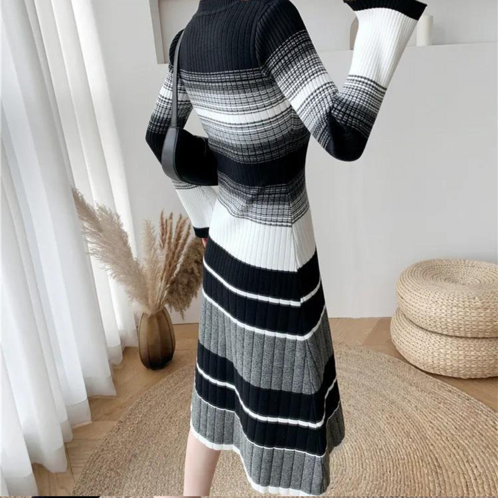 Vianna - Elegante en Comfortabele Gestreepte Midikleed met Stijl