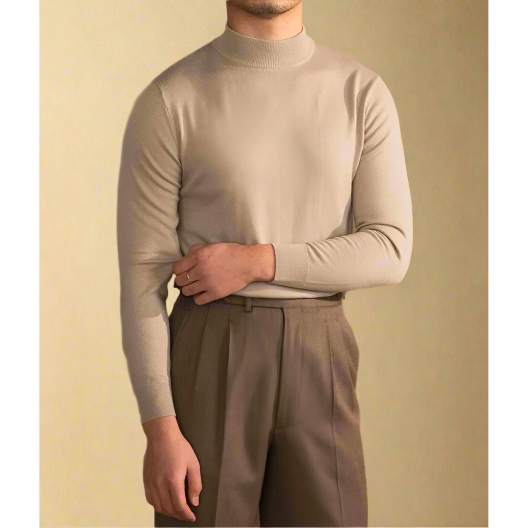 Elegante e confortevole, il maglione dolcevita da uomo in lana pregiata è un classico senza tempo per ogni occasione.