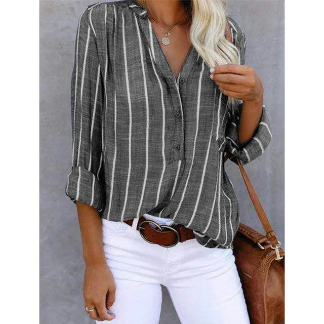 Amara™ - Camicia a Righe a Maniche Lunghe