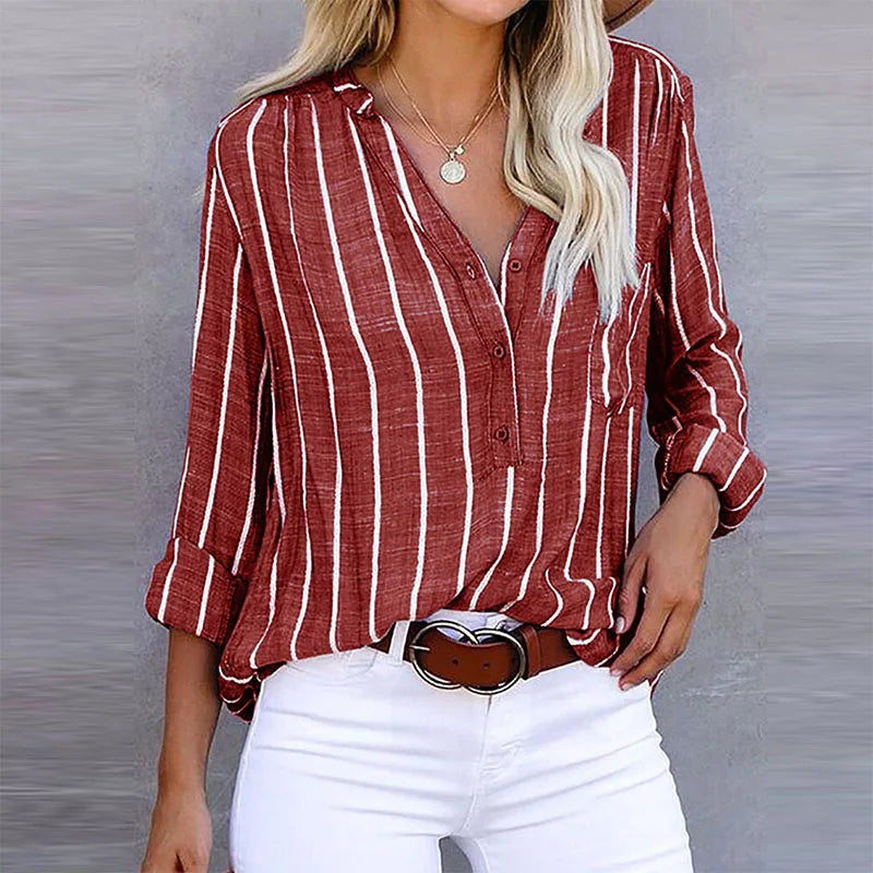 Amara™ - Camicia a Righe a Maniche Lunghe