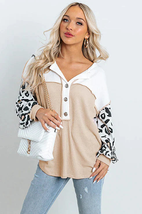 <div>Helivara - Maglietta in maglia waffle casual e alla moda</div>