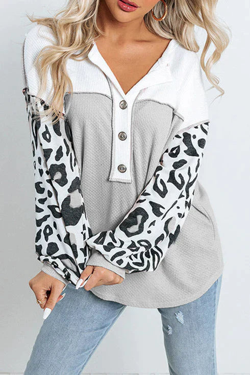 <div>Helivara - Maglietta in maglia waffle casual e alla moda</div>