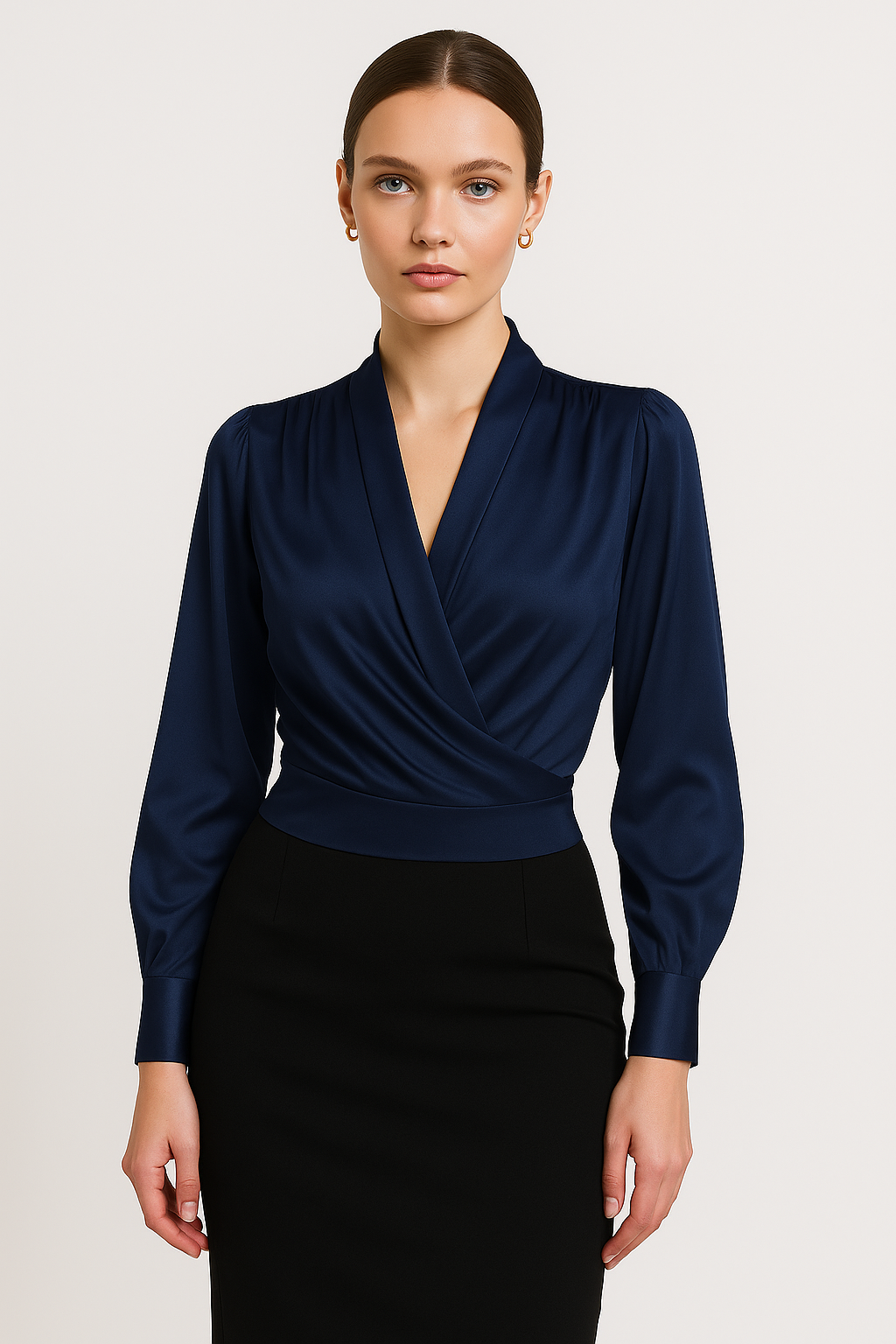<p>Celeste – Blusa in Raso di Lusso per un Look Elegante</p>