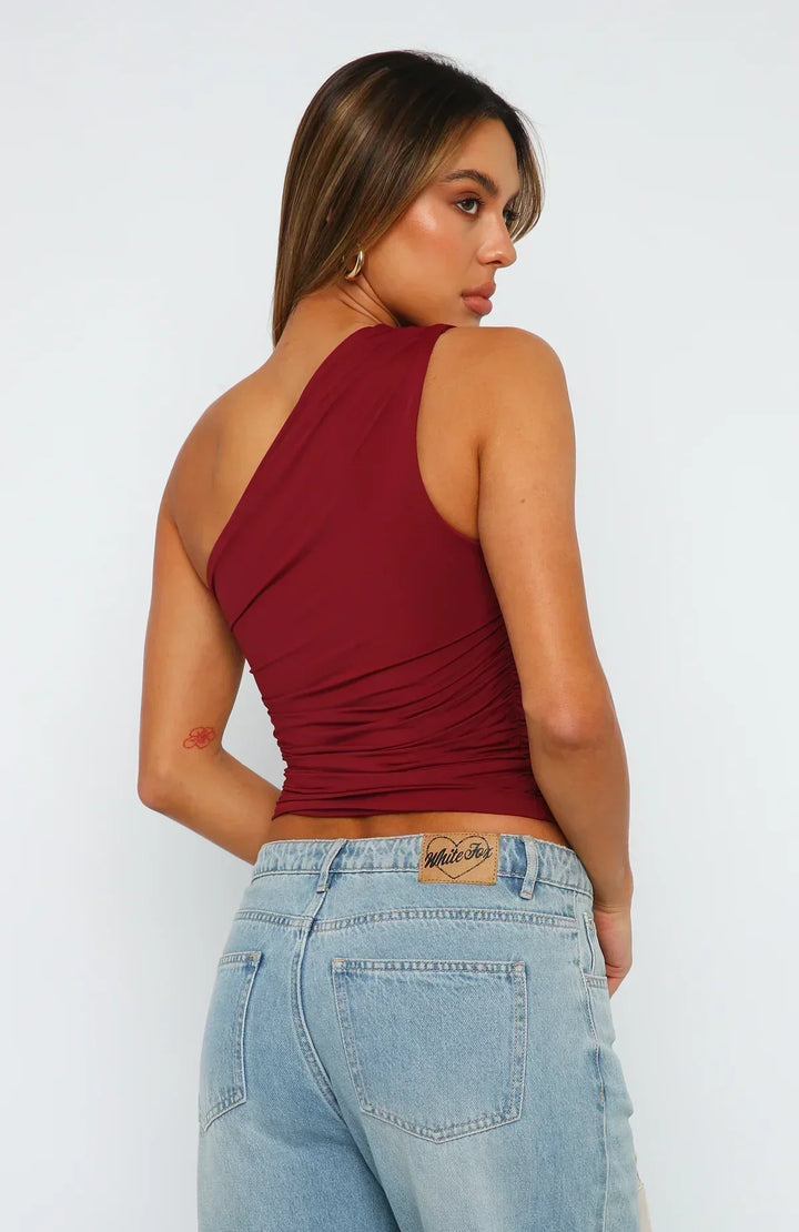 Imaya - Top alla moda con spalla scoperta e intrecciato