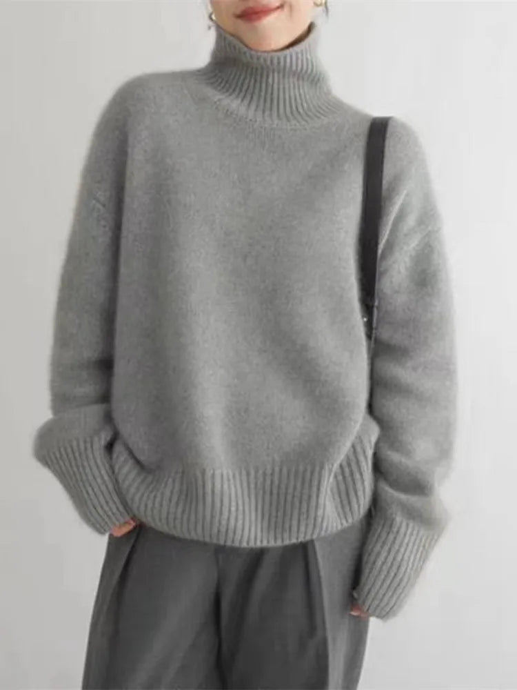Assunta™ – Confortevole maglione dolcevita a maglia morbida