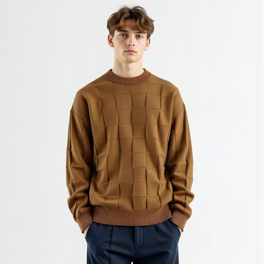 Elegante maglione da uomo in cotone di alta qualità, dalla vestibilità classica ed elegante.