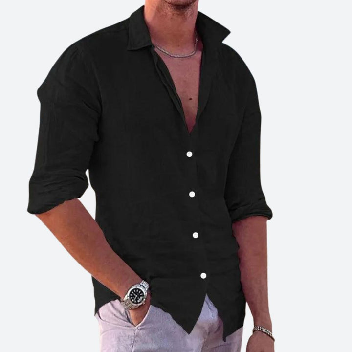 Camicia di lino da uomo comoda e alla moda da indossare tutti i giorni