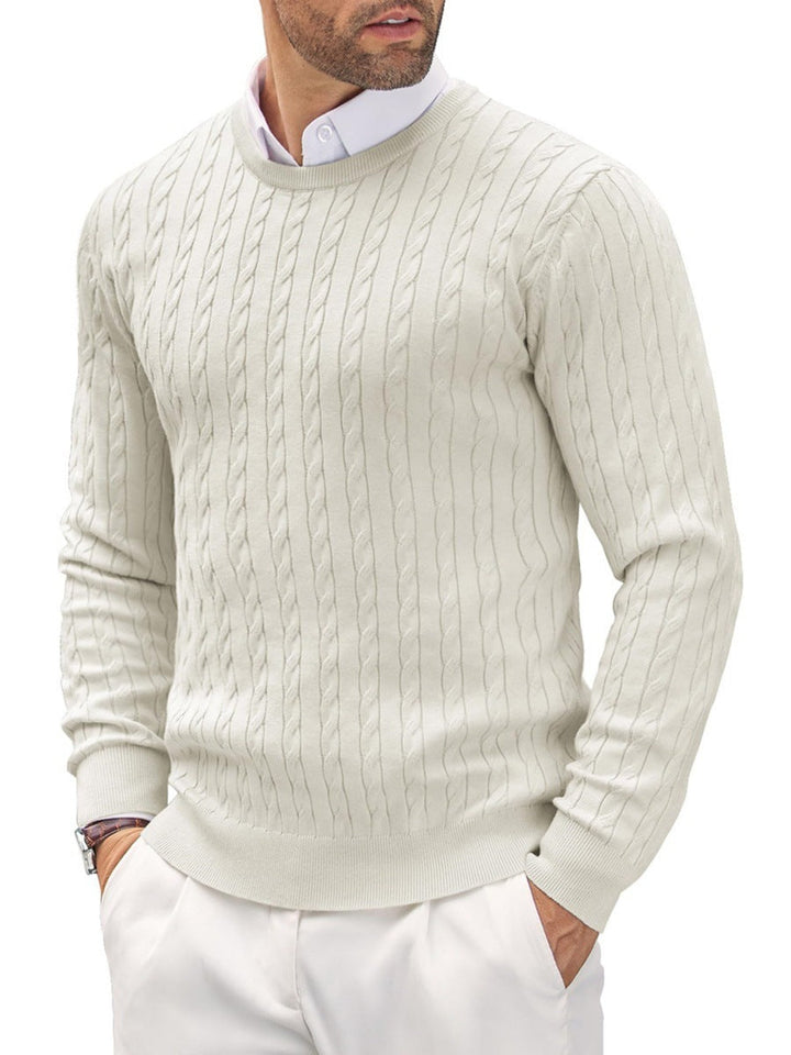 Elegante maglione da uomo a maglia fine con scollo rotondo: un'aggiunta versatile ed elegante a qualsiasi abbigliamento