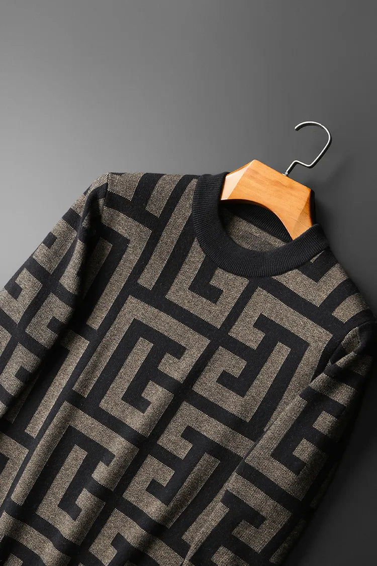 Elegante maglione da uomo in maglia dal design classico e raffinato