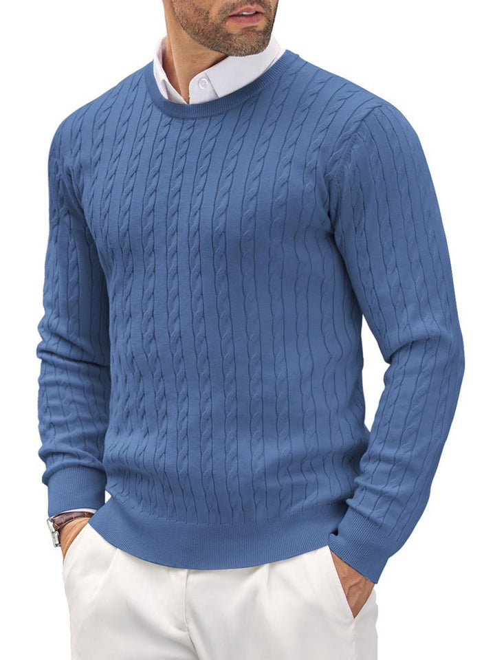 Elegante maglione da uomo a maglia fine con scollo rotondo: un'aggiunta versatile ed elegante a qualsiasi abbigliamento
