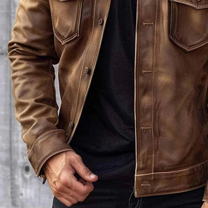 Caro™ - Giacca in Pelle Vintage