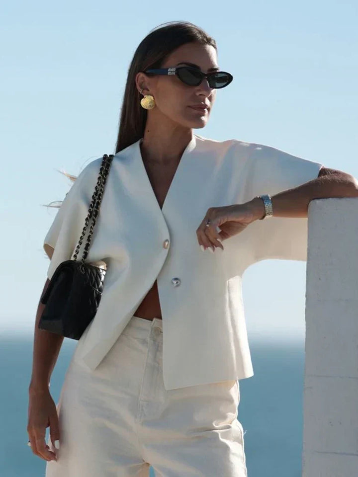Top in maglia a V elegante di Claribel