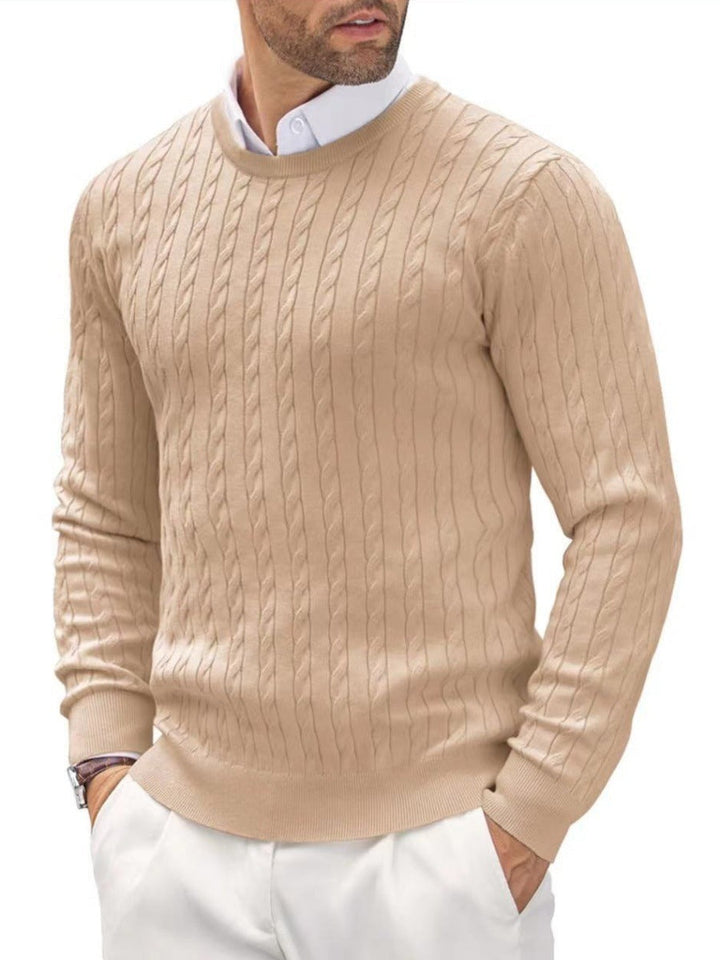 Elegante maglione da uomo a maglia fine con scollo rotondo: un'aggiunta versatile ed elegante a qualsiasi abbigliamento