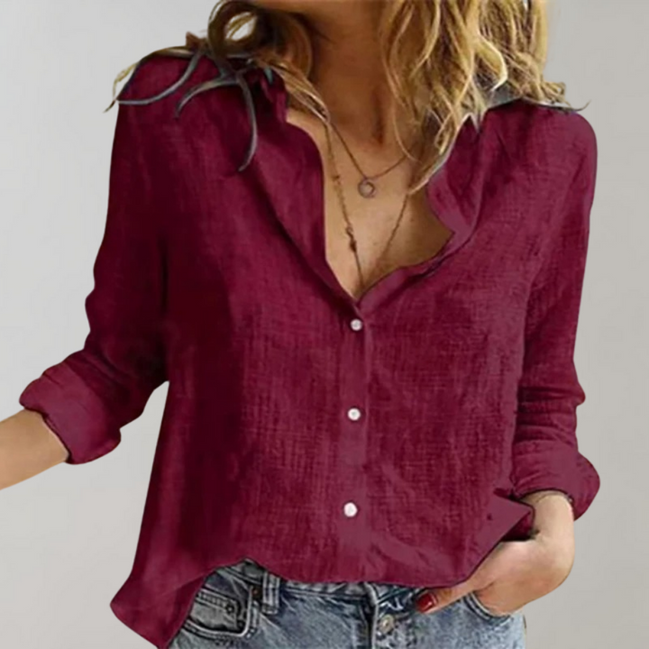 Isabeau – Elegante Katoenen Blouse voor Elke Gelegenheid