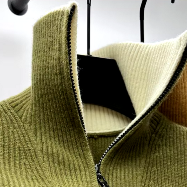 Stylowy damski sweter z stójką i zamkiem błyskawicznym – komfort i elegancja na co dzień