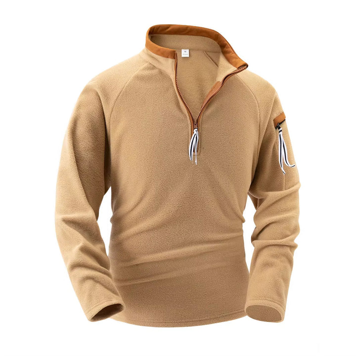 Elegante e caldo maglione da uomo con elegante collo alto e chiusura a cerniera