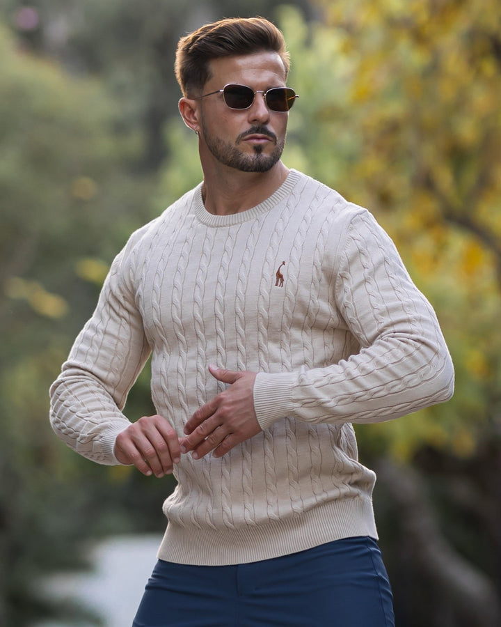 Elegante maglione da uomo in maglia di cotone - eleganza e comfort senza tempo