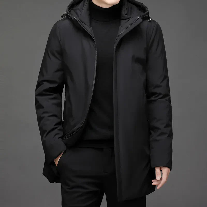 Giacca invernale calda da uomo con cappuccio e zip - ideale per il freddo estremo, offre protezione e stile