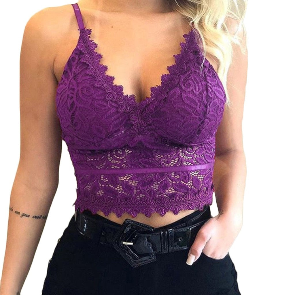 Galia - Verleidelijk Kant Bralette Crop Top voor een Speelse Look