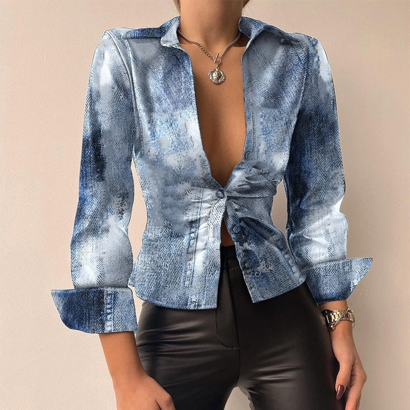 Elegante camicetta da donna a maniche lunghe - perfetta per ogni occasione
