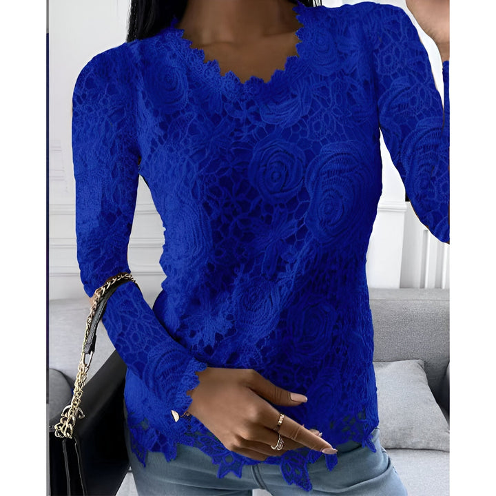 <p>Clarisse - Blusa Elegante con Maniche Lunghe e Raffinati Dettagli in Pizzo</p>
