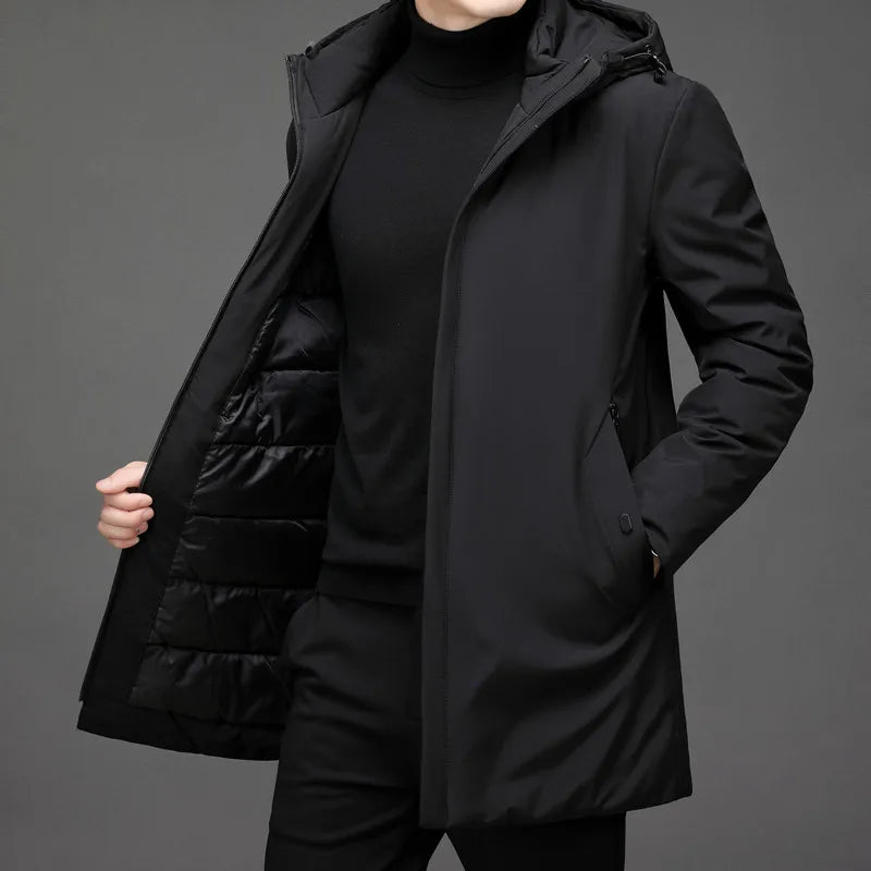 Giacca invernale calda da uomo con cappuccio e zip - ideale per il freddo estremo, offre protezione e stile