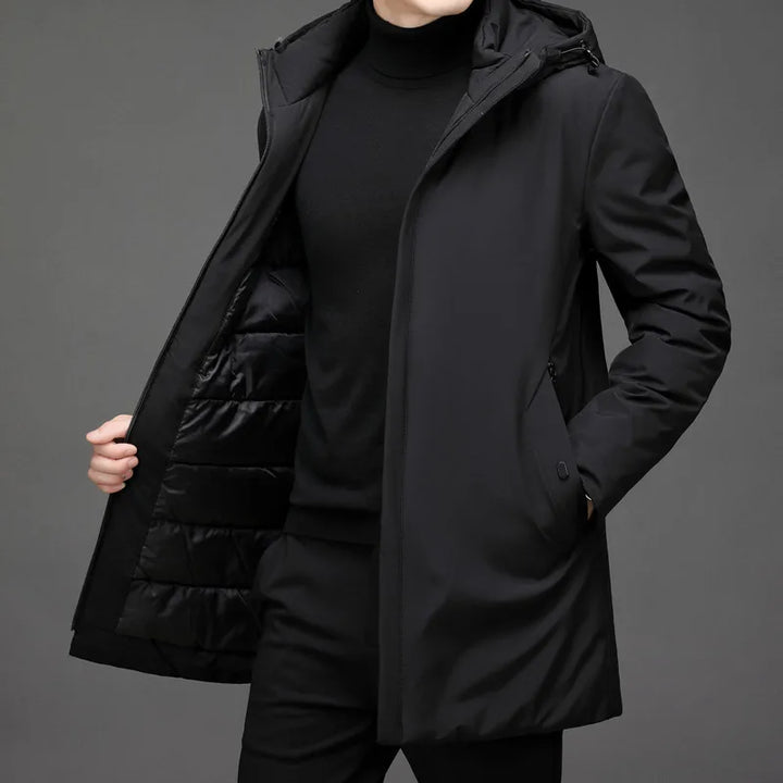 Giacca invernale calda da uomo con cappuccio e zip - ideale per il freddo estremo, offre protezione e stile