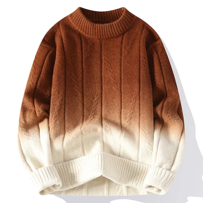 Elegante maglione da uomo in maglia con un'accattivante sfumatura di colore per un look elegante