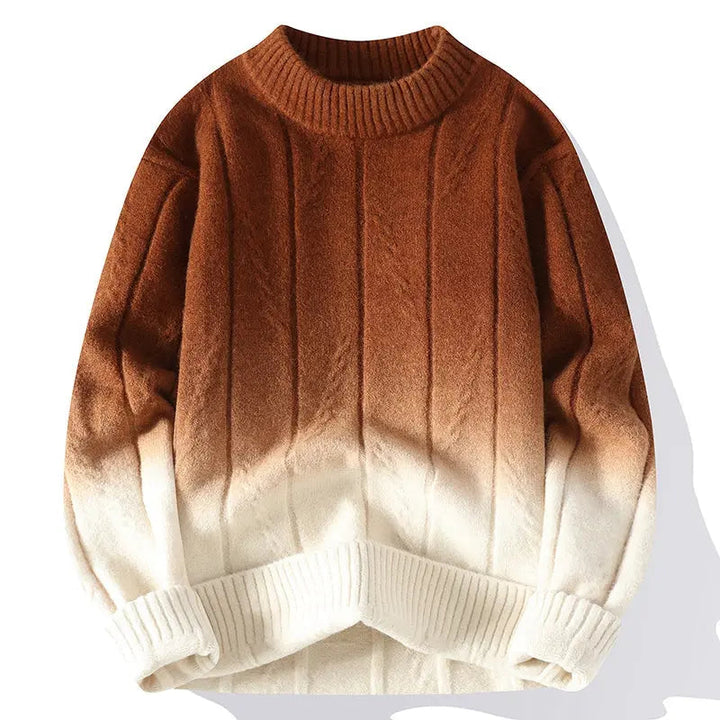 Elegante maglione da uomo in maglia con un'accattivante sfumatura di colore per un look elegante