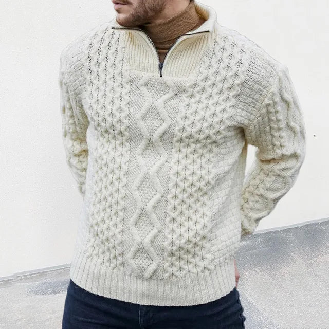 Maglia da uomo elegante e confortevole con collo a mezza zip - massima qualità e comfort