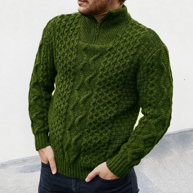 Maglia da uomo elegante e confortevole con collo a mezza zip - massima qualità e comfort
