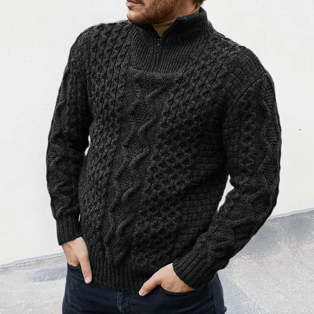 Maglia da uomo elegante e confortevole con collo a mezza zip - massima qualità e comfort