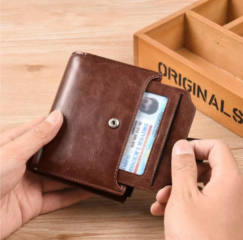 Elegante portafoglio da uomo con protezione RFID e funzione antifurto - il vostro compagno di viaggio sicuro