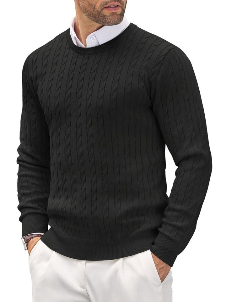 Elegante maglione da uomo a maglia fine con scollo rotondo: un'aggiunta versatile ed elegante a qualsiasi abbigliamento