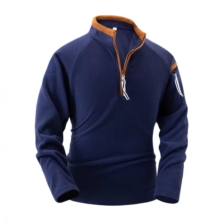 Elegante e caldo maglione da uomo con elegante collo alto e chiusura a cerniera