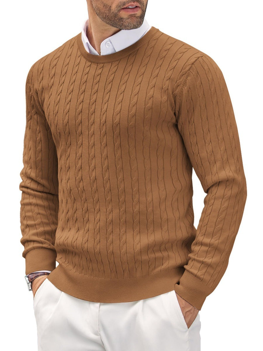 Elegante maglione da uomo a maglia fine con scollo rotondo: un'aggiunta versatile ed elegante a qualsiasi abbigliamento