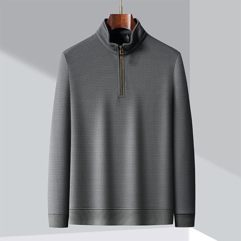 Elegante maglione da uomo in maglia con zip: un'opzione elegante e confortevole per le giornate fredde
