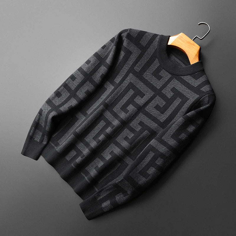 Elegante maglione da uomo in maglia dal design classico e raffinato