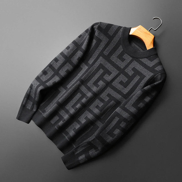Elegante maglione da uomo in maglia dal design classico e raffinato