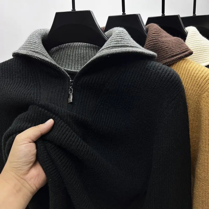 Stylowy damski sweter z stójką i zamkiem błyskawicznym – komfort i elegancja na co dzień