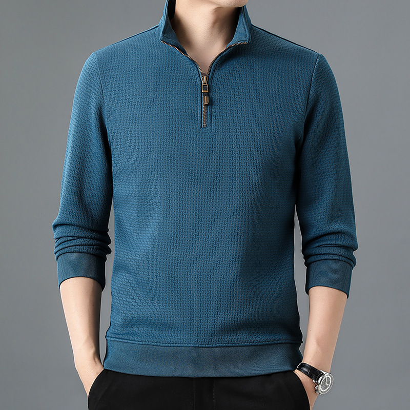 Elegante maglione da uomo in maglia con zip: un'opzione elegante e confortevole per le giornate fredde
